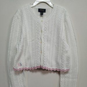 BNWT Polo by Ralph Lauren Girls Sweatshirt White Size Large (12-14)